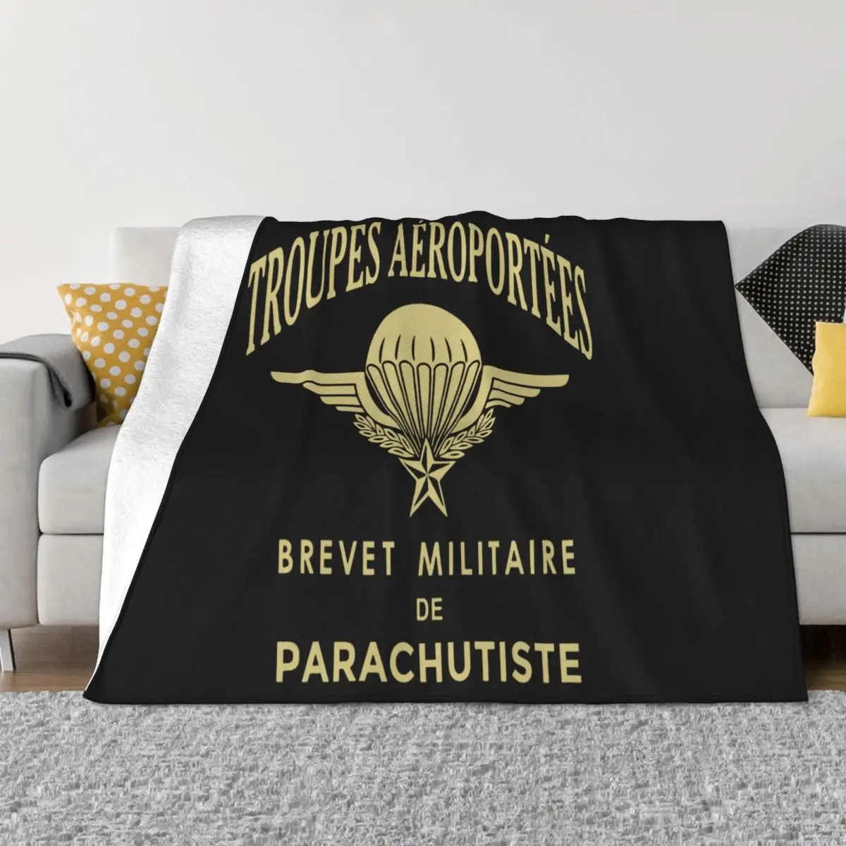 Legion Etrangere Paratrooper French Foreign Regiment Brevet Militaire Spring Straight Pop Tops Child Throw Blanket