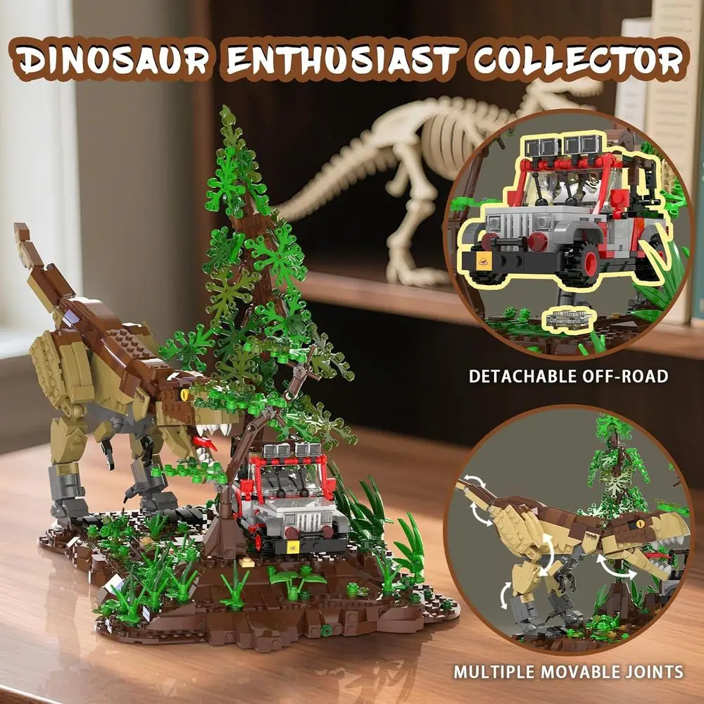 Set da costruzione di dinosauri Jurassic World: kit avventuroso T-Rex, giocattolo STEM da 1555 pezzi per bambini e adulti dai 8 ai 12 anni