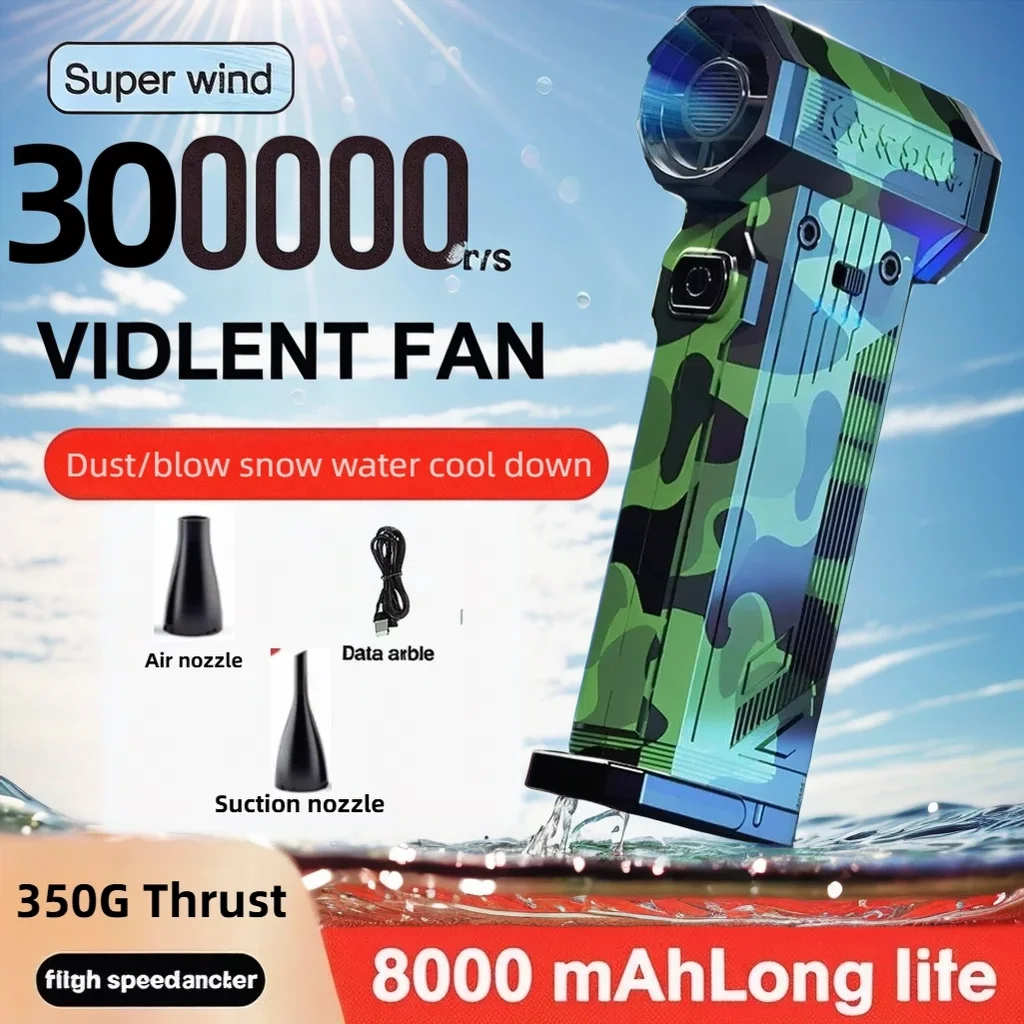 

Turbo Jet Blower 300000RPM Powerful Air Blower Brushless Motor 350g Thrust Turbo Fan 8000mAh Souffleur Air Puissant Car Blower