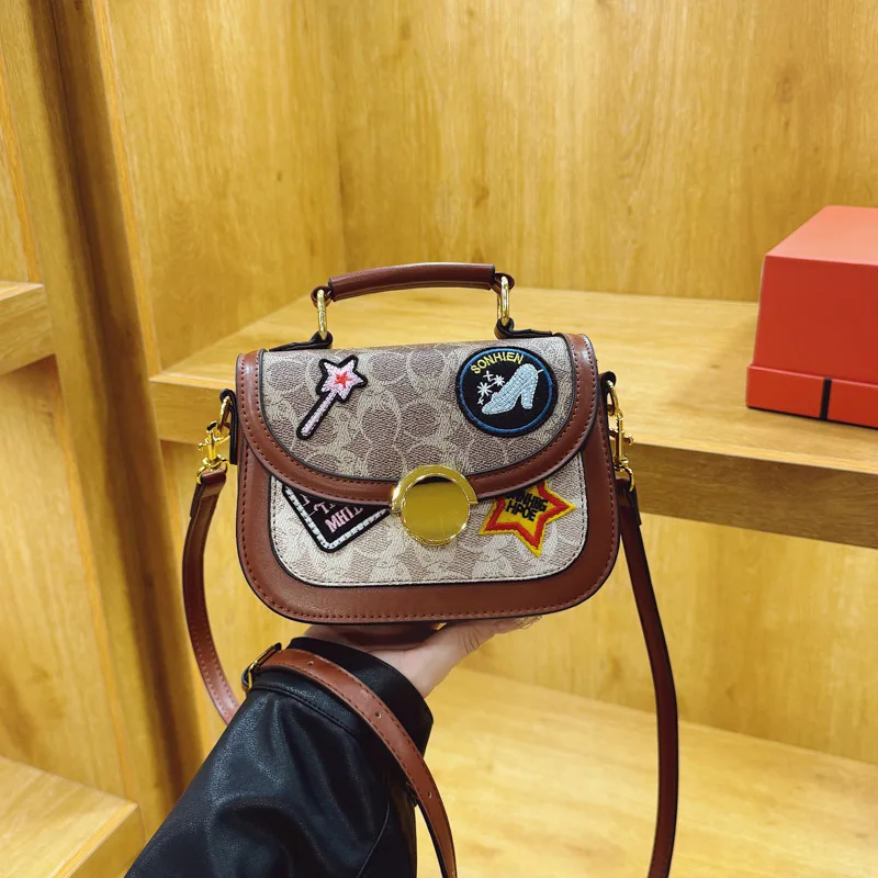 

2025 Owl Print Shoulder Bag Stylish Multi Pocket Tote Work Travel Versatile Crossbody Handheld Designer Purse with Embroidery