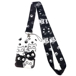 Kawaii Cat Lanyard For Keys Chain ID Credit Card Cover Pass Mobile Phone Straps Neck Straps Phone Accessories