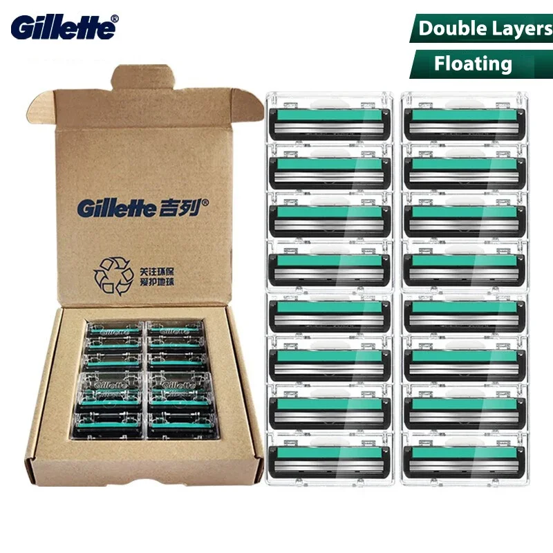 Gillette Vector 2 Double Layers Blades Shaving Razor Blades Face Beard Hair Cutting shaver Blades 16pcs For Gillette Vector 2