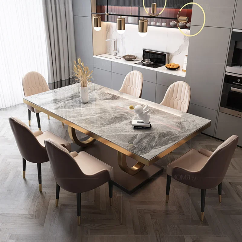 6 People Kitcjen Dining Table Set Coffee Console High Marble Side Table Eat Top Multifunctional Mesas De Comedor Home Furniture