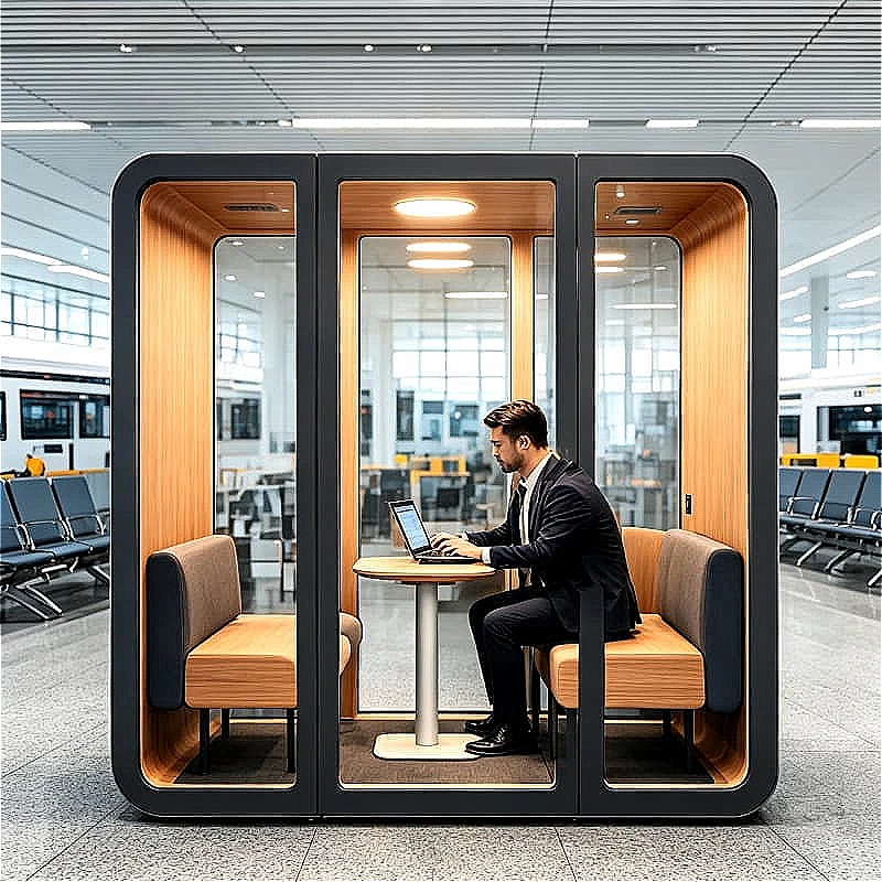 Acoustic Phone Booth Soundproof Work Pod Single Person Office Cabin For Interview Private Call Focus Work Customized