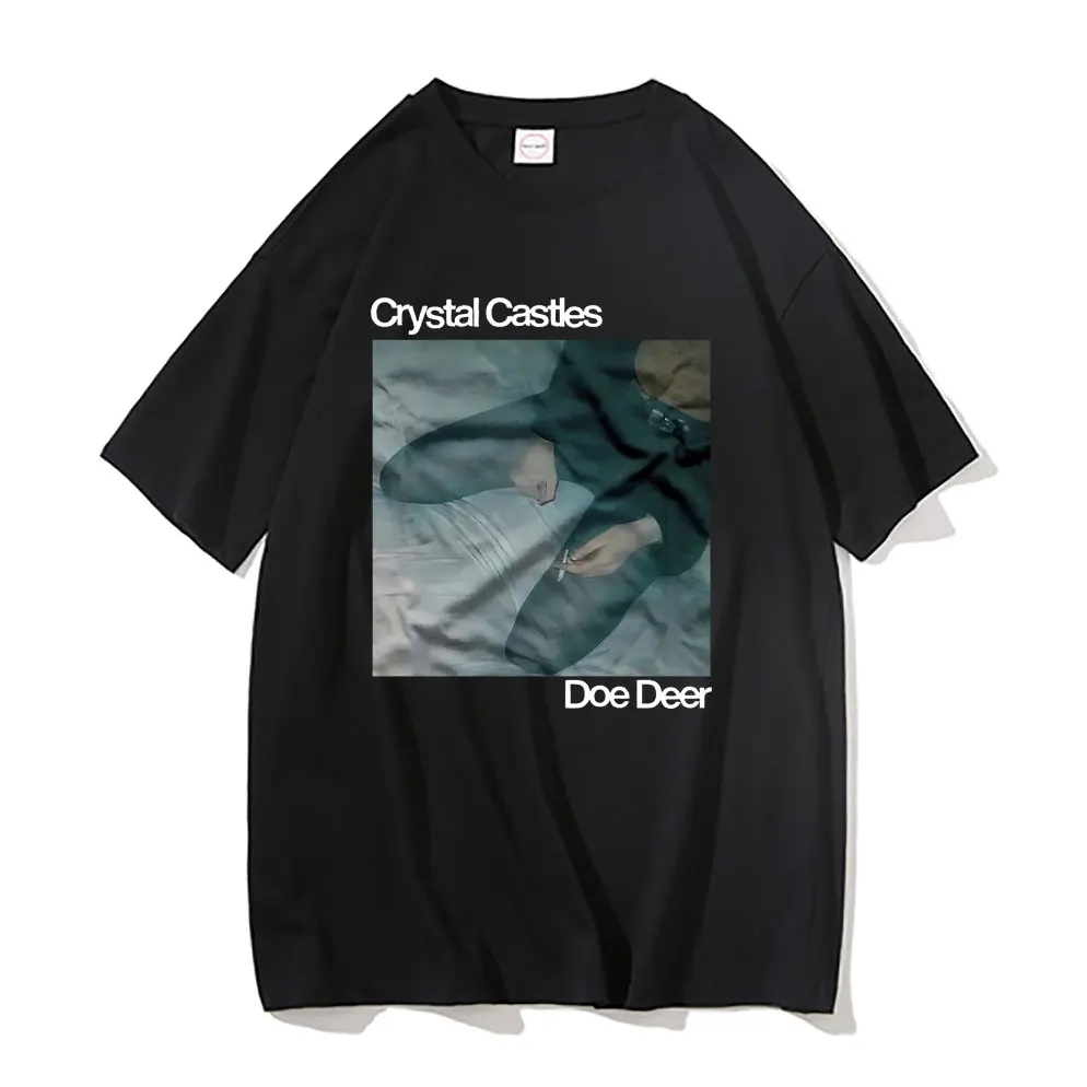 Crystal Castles Doe Deer Graphic Print T-shirts Men Women Hip Hop Casual Vintage Tshirt Tops Male Gothic Rock Oversized T Shirts