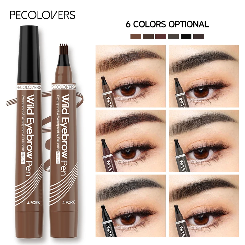 5 Color 4 Forks Eye Brow pencil Natural Matte Liquid Tint Makeup Lasting Waterproof Eyebrow Tattoo Smudge-proof Cosmetic