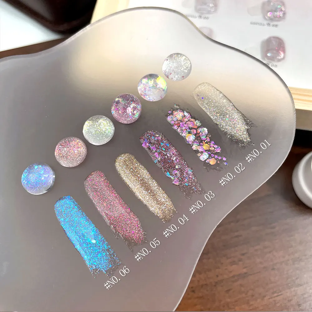 5 مللي ليزر قوس قزح المغناطيسي عين القط جل عاكس تألق ليزر قوس قزح جل شبه دائم الأشعة فوق البنفسجية LED جل أظافر ملون