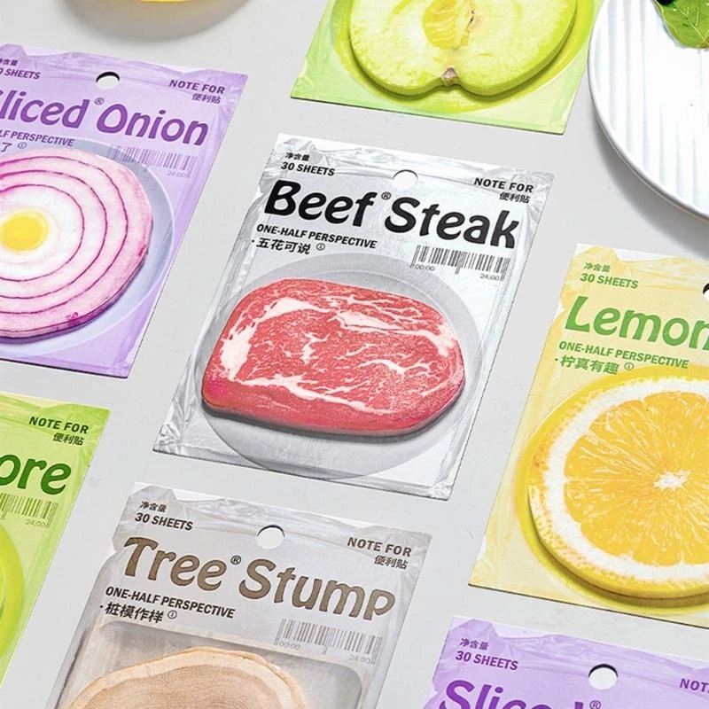 Dxab Fruit Themd Note Paper 30heets Veget Notes Pocket Blocons Adhéive Note Adhéive Petit bloc-notes pour noter