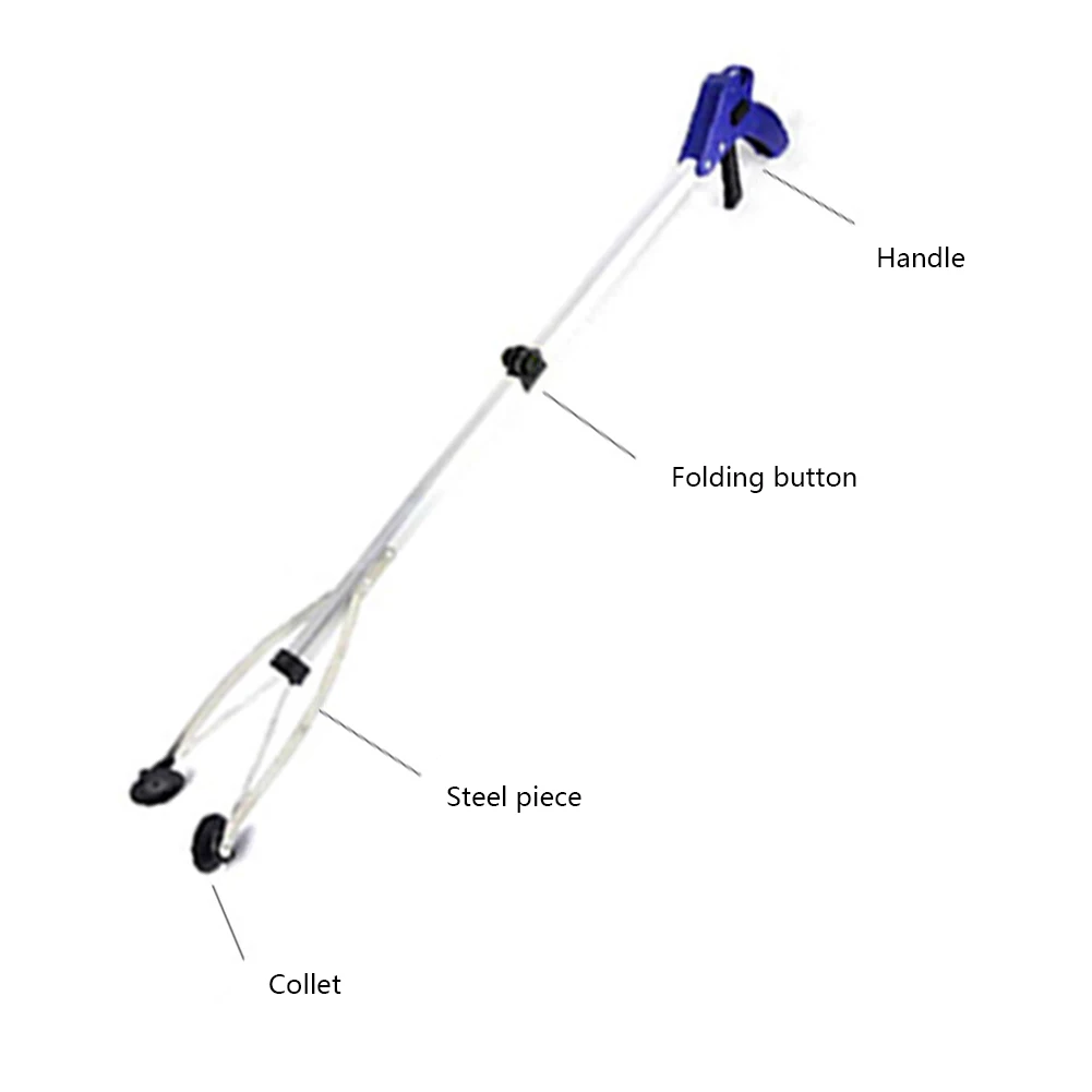 Reaching Pick Up Tool Clamp Trash Grabber Aluminum Alloy Home Portable Foldable Reaching Stick Long Arm Practical