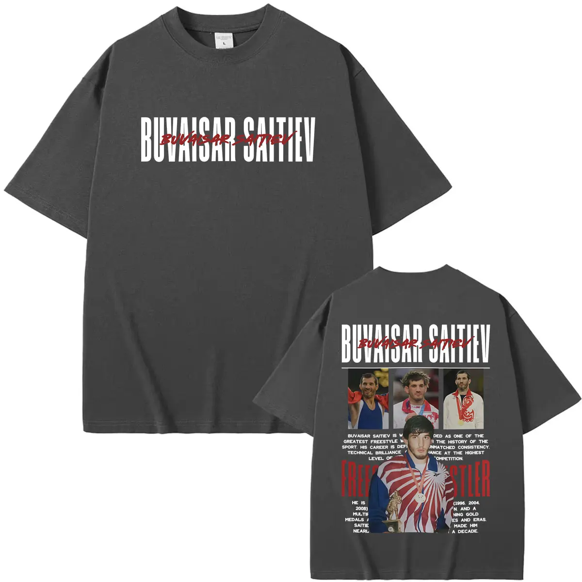 Limitiertes Buvaisar Saitiev Vintage-Grafik-T-Shirt für Herren, Kleidung, Gewaltästhetik-T-Shirts, lässige Baumwoll-T-Shirts von hoher Qualität – Detail 4