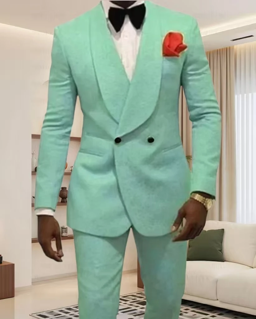 

Белый смокинг цвета шампанского с узором пейсли, двубортный комплект из 2 предметов, итальянский дизайн для свадьбы, роскошный Para Boda