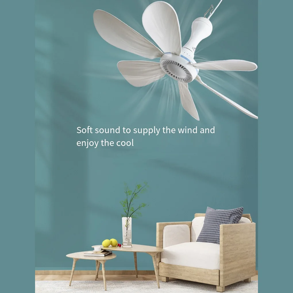 

Электрический потолочный вентилятор, подвесные вентиляторы, 6 листьев, питание от USB, двойного назначения, небольшой кемпинг, ресторан, кровать, палатка, гостиная, тип 2