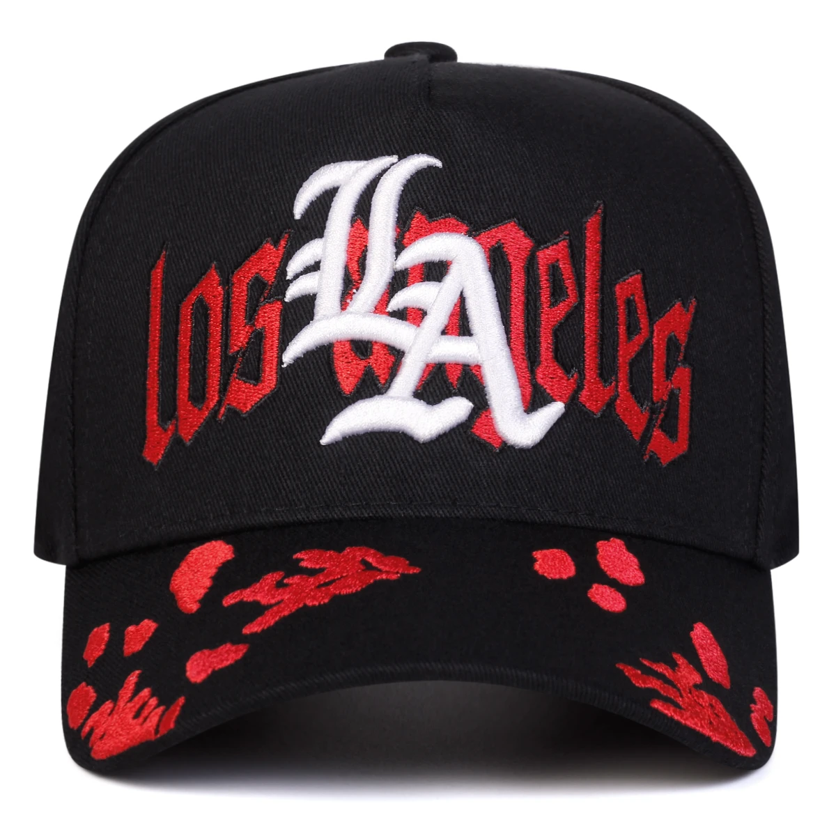 Unisex Gothic LA LOS ANGELES Baseballkappen mit Stickerei, Frühling und Herbst, für den Außenbereich, verstellbare Freizeithüte, Sonnenschutzhut, Sportkappe – Detail 4
