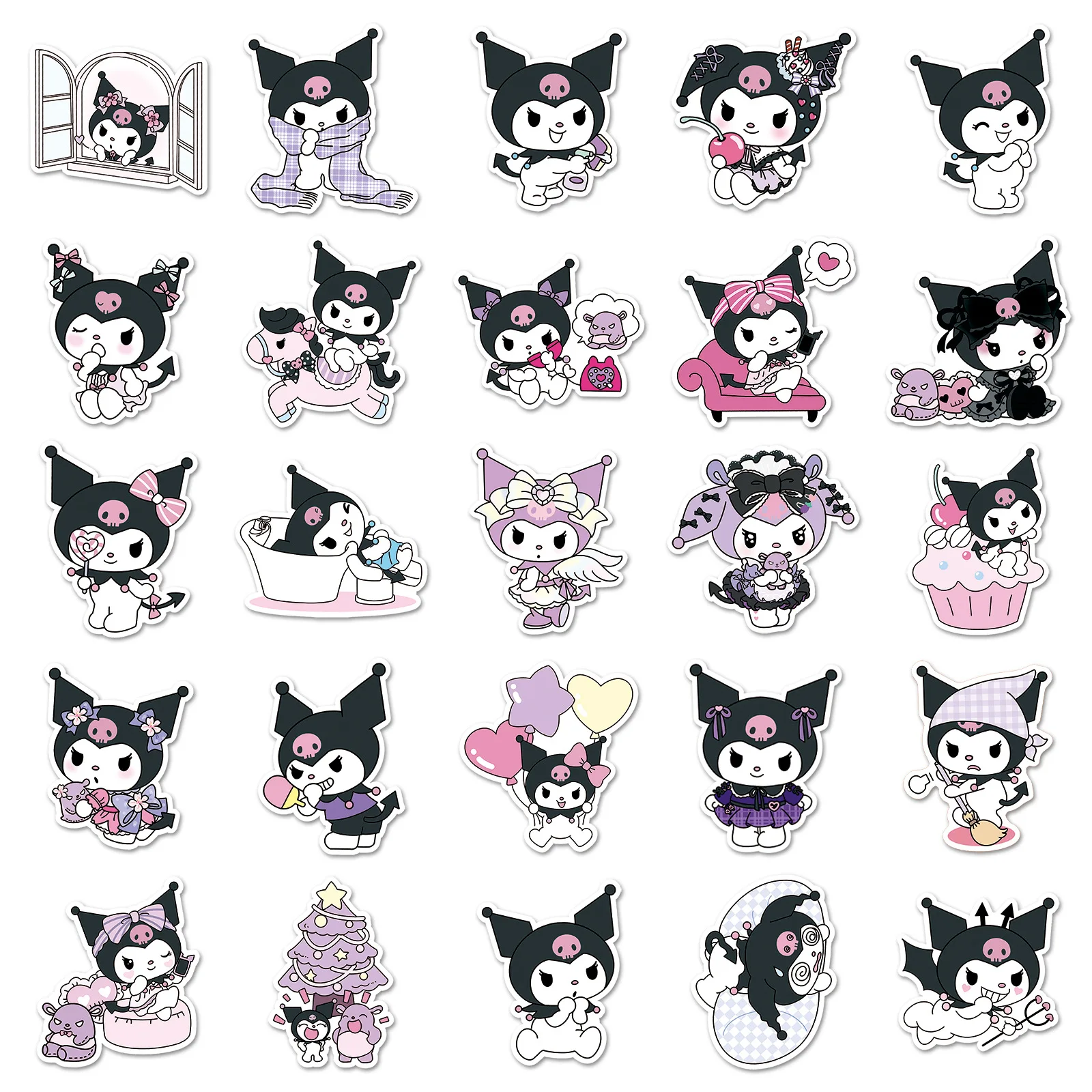 10/30/50PCS Kawaii Kuromi Sanrio Stickers Cartoon Leuke Guka Laptop Telefoon Gitaar Skateboard Stickers Waterdichte graffiti Decals