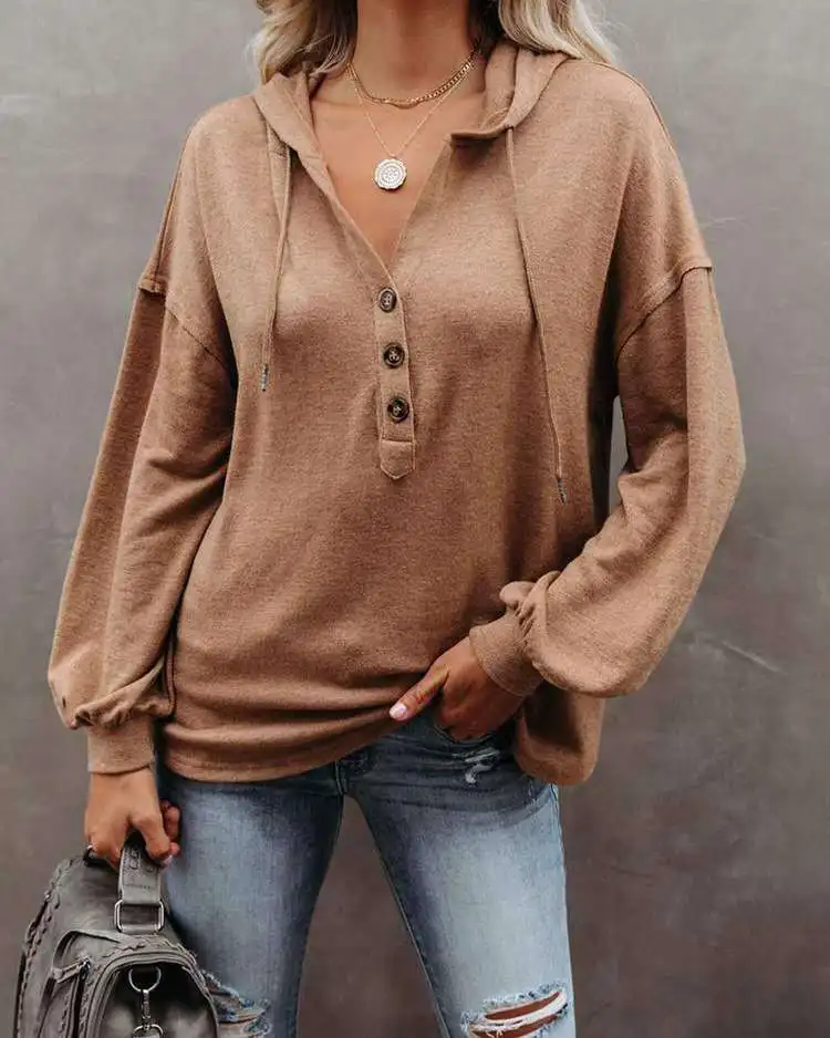 Women Buttoned Cardigan  Casual Loose Sweatshirt  Monochromatic  Fall New 9 Colors to Choose from  2024