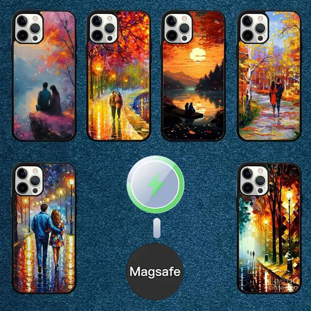 

L-Leonid A-Afremov Oil Painting Phone Case For iPhone 16,15,14,13,12,11,Plus,Pro,Max Mini Magsafe Magnetic Wireless Charging