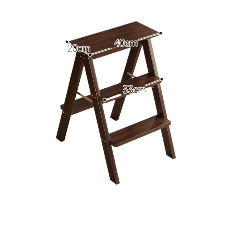 Escada de cozinha de bambu cadeira multi-função escada dobrável mais mesas de jantar grossas e cadeiras escalada interior escada de três passos