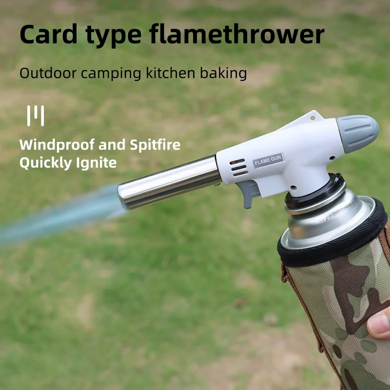 

920 Card Type Flamethrower Outdoor Barbecue Kitchen Baking Igniter Flame Gun Ceramic Core Spray Gun Small Welding Gun
