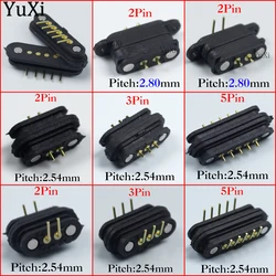 1Set DC Magnetic Pogo Pin Connector 2A 36V Pogopin Male Female Spring Loaded 2Pin 3Pin 5Pin DC Power Socket 2.45mm 2.80MM