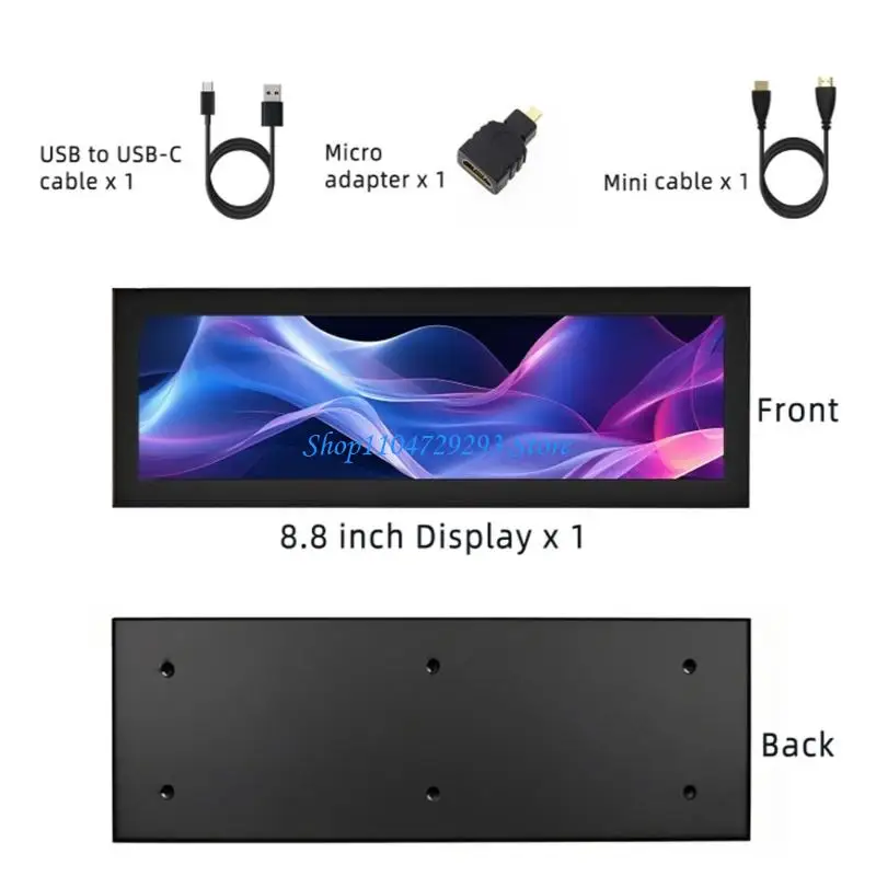 

Y2GD Profile 8.8inch Monitor For PC Case Integration And System Resource Data Monitoring