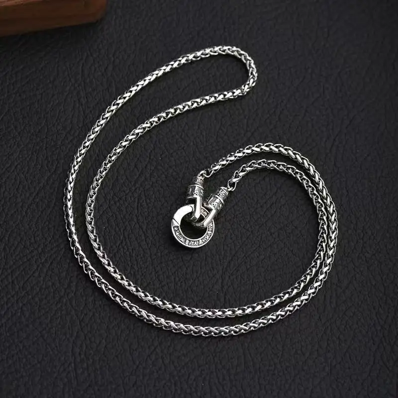 925 Silber Schleifenanhänger Hochwertige Retro-Halskette für Damen Mode Hochzeit Party Charm Sterling Silber Schmuck