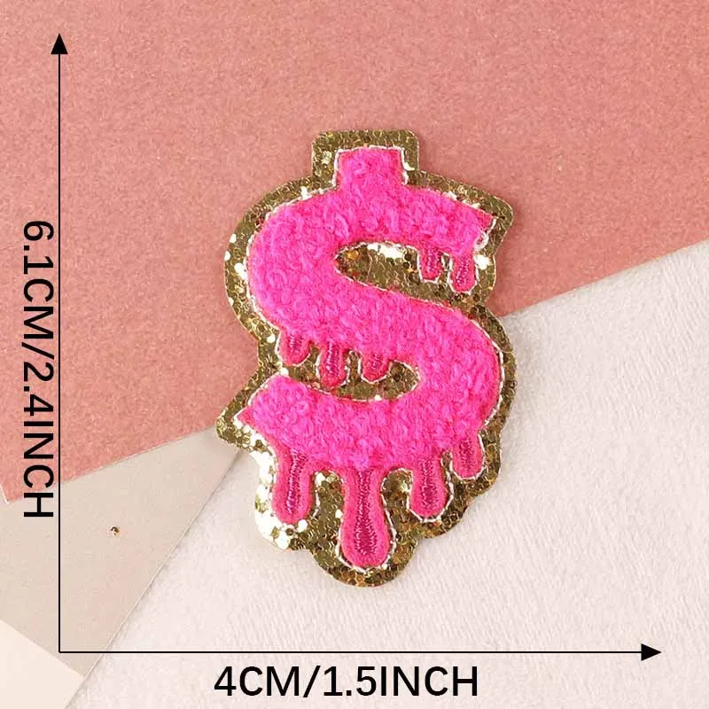 5 Stück/HOWDY, Schmetterling, Blume, Buchstaben Chenille-Aufnäher Kleiderapplikationen Aufkleber Bestickte Aufbügelbare Patches, DIY Nähzubehör – Detail 10