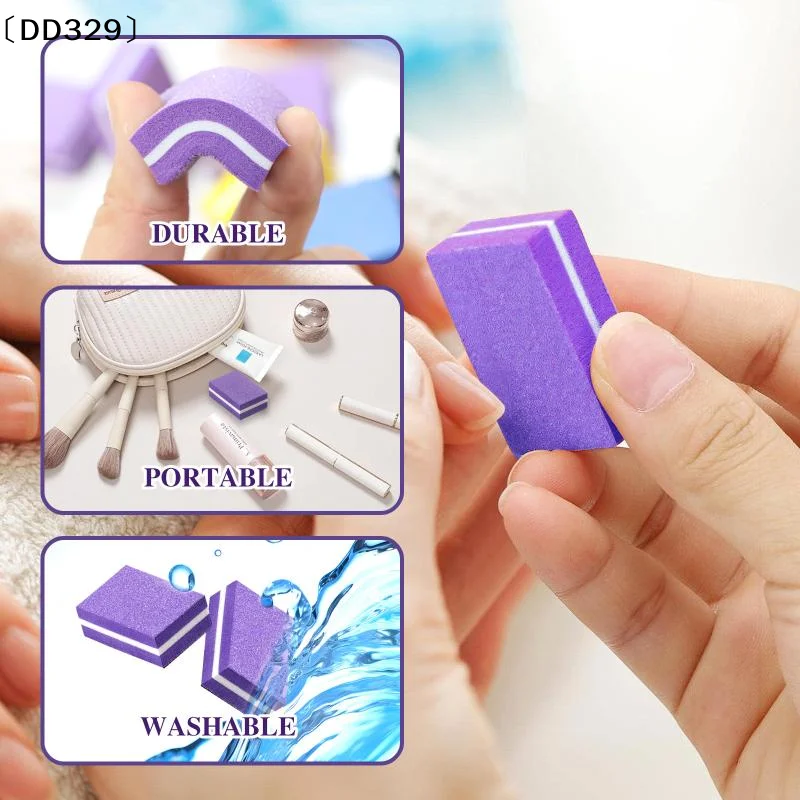 50Pcs/pack Mini Square Sponge Nail Buffer Block Double Sided Texture Nail File Buffers For Nail Pre-processing Polish 〔DD329〕