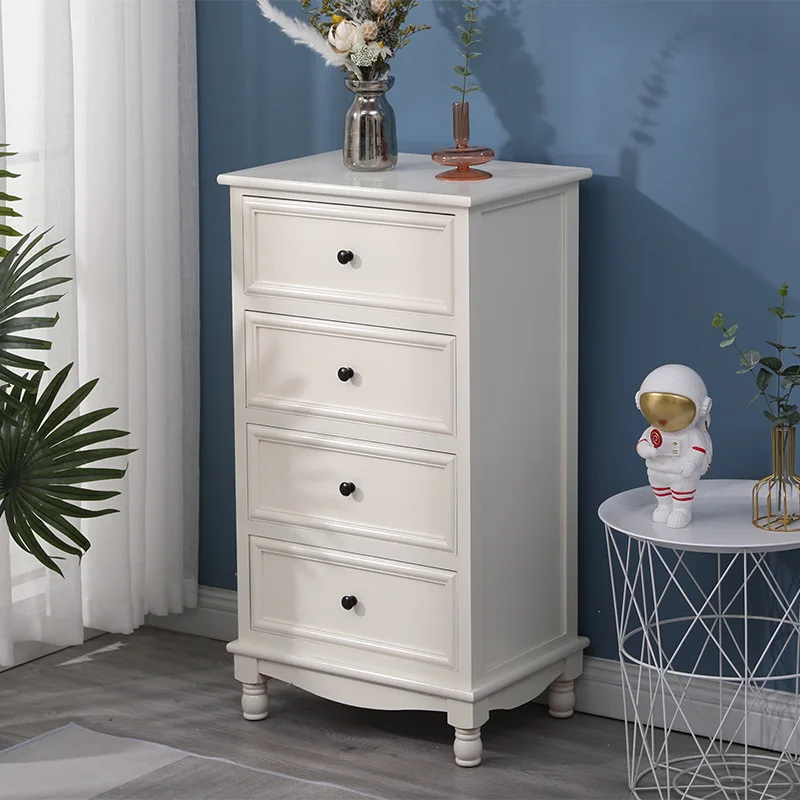 Bucket cabinet Solid wood American simple living room Bedroom storage locker Household small cabinet Standing cabinet Drawer cab