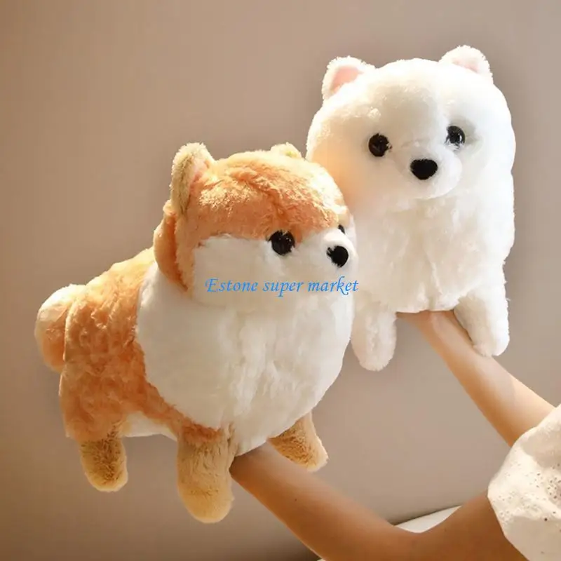 

090B Stuffed Plush Puppy Soft Plushies Animal Dog Doll Cuddly Decorative Toy for Boys Girls Christmas Birthday Gift