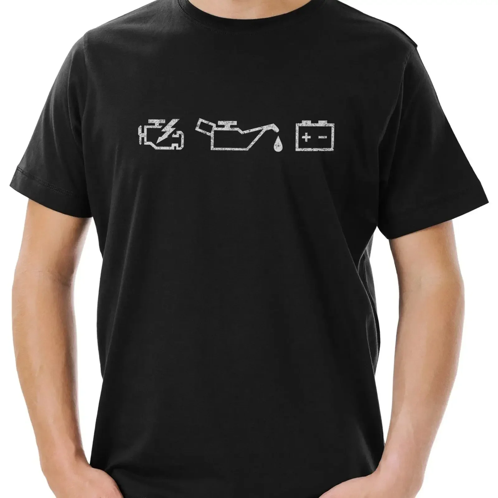 Engine Lights Herren T Shirt L Angebot Rennfahrer Rennen Fahrer Car Race Auto vintage Washed Top For Everyday Wear Breathable
