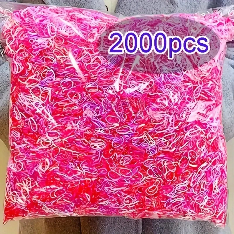 2000Pcs Girls Colorful Small Disposable Hair Bands Elastic Hair Tie Children Ponytail Holder Rubber Bands Kids Hair Accessories