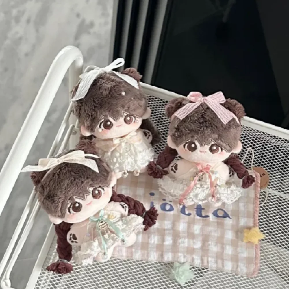 

Clothes Strap Dress 10cm Cotton Doll Clothes Bow Knot Lovely Doll Clothes Outfit White Suit Doll Dress Up Set Doll Accessories