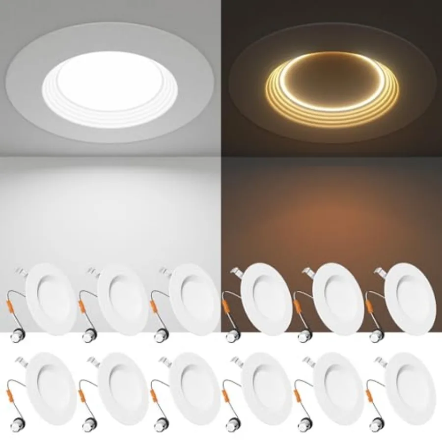 

Светодиодные встраиваемые светильники 5/5CCT с ночником, диммируемые, 9 Вт (эквивалент 110 Вт), 1000 лм, с защитой от влаги (IP), сертифицированы FCC