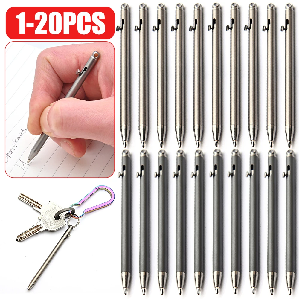 1-20Pcs Mini Titanium Pen Portable EDC Gadget Outdoor Equipment Personality Creative Signature Pen Unisex Tactical Pen