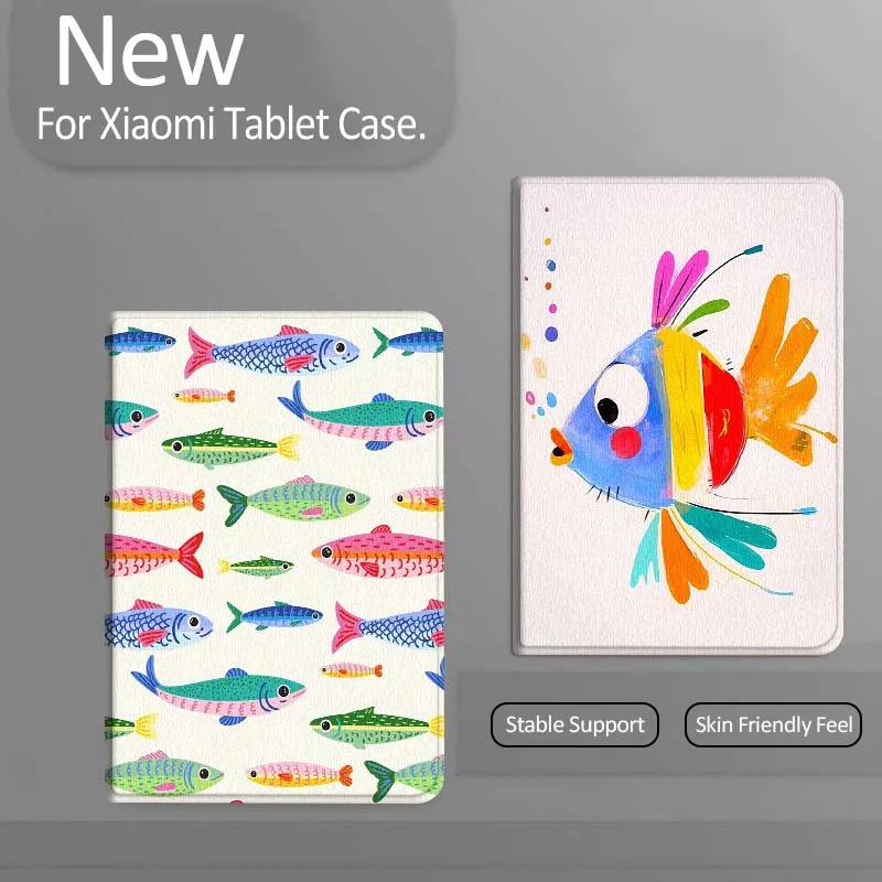 

Colorful Cartoon Fish Art Gift Tablet Case For Xiaomi Redmi Mini Pad SE K 2 4 5 6 7 8 2023 2025 11 8.8 11.2 10.1 Pro