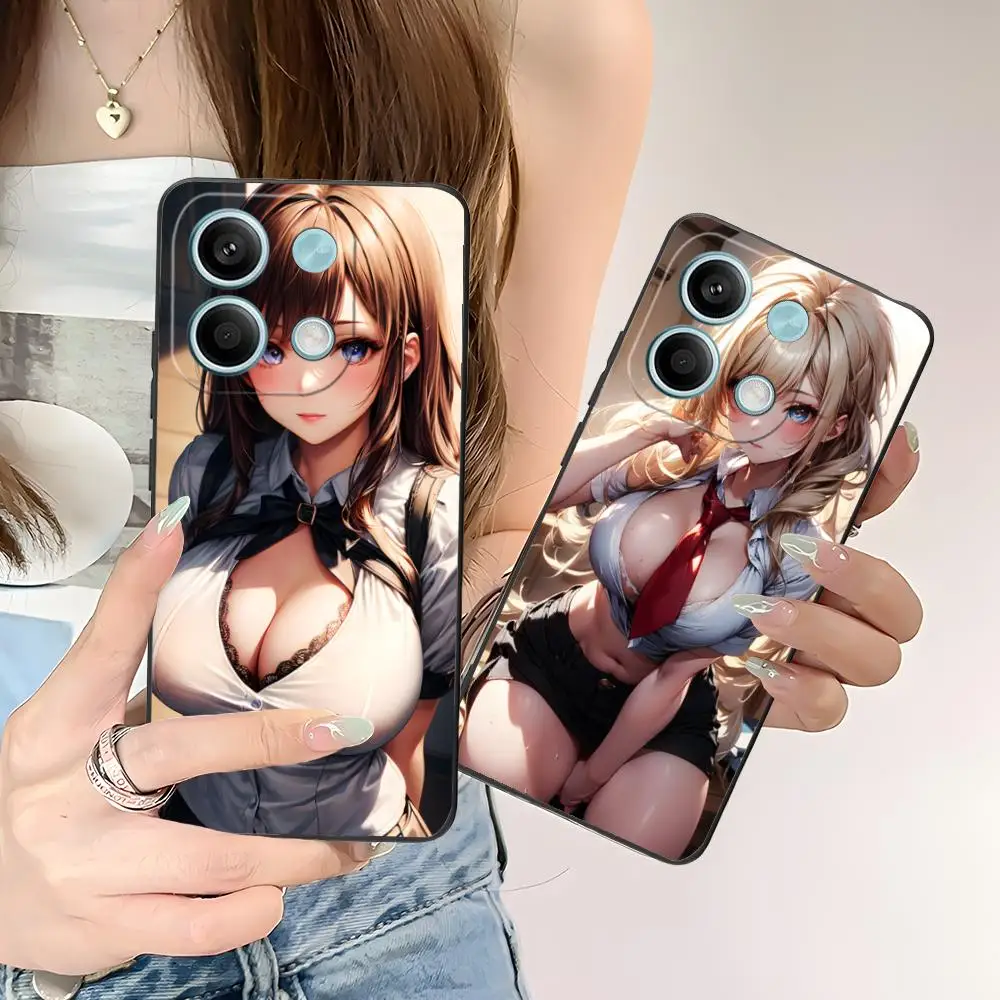 JK زي مدرسي فتاة جراب هاتف ل POCO F6 F5 F4 F3 F2 Pro GT C40 الطباعة الملونة الغطاء الواقي فاخرة جميلة #2