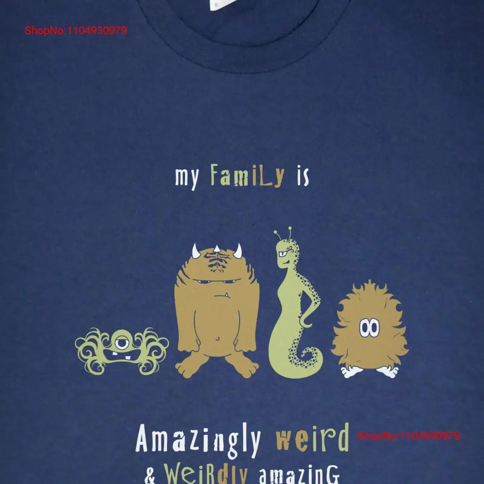 تي شيرت Monster Family مضحك للأب للرجال باللون الأزرق الداكن، غريب ومذهل لعيد الأب، فريد من نوعه، أزياء جرافيك مغسولة عتيقة