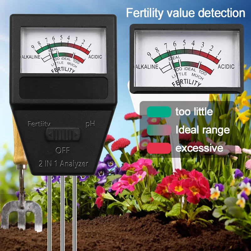 Imagem -04 - Medidor de Sensor de Umidade do Solo Planta Fértil ph Tester Monitor Fertilidade Acidez Teste Alcaloide Analisador Solo Jardinagem Detector pc