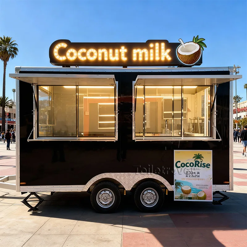 Outdoor Commercial Food Truck Remorque Alimentaire Crepe Pastry Food Trailer Carritos de Comida Mobile Food Trailer for Sale