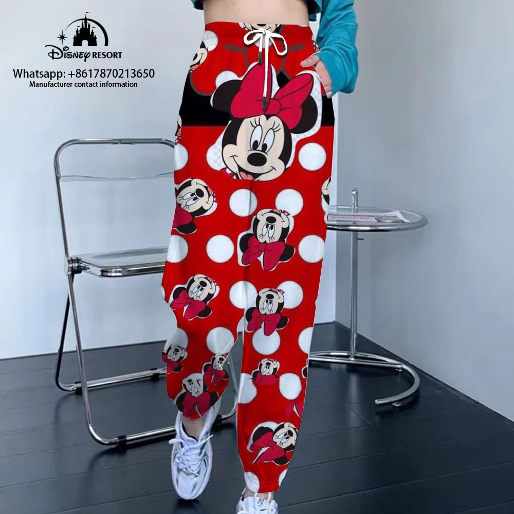 2024 Harajuku new Mickey Minnie cute ladies fashion casual jogging sports pants street style all-match slim sports pants