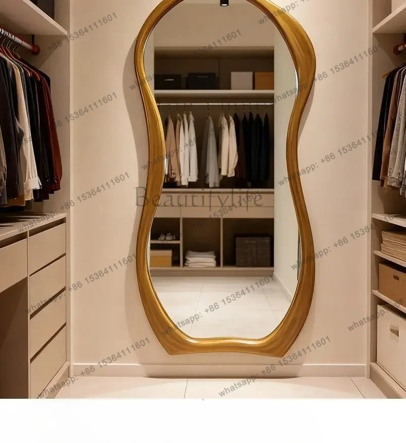 YJ Nordic medieval dressing mirror, home art fitting mirror, landing irregular entrance to the special-shaped wall