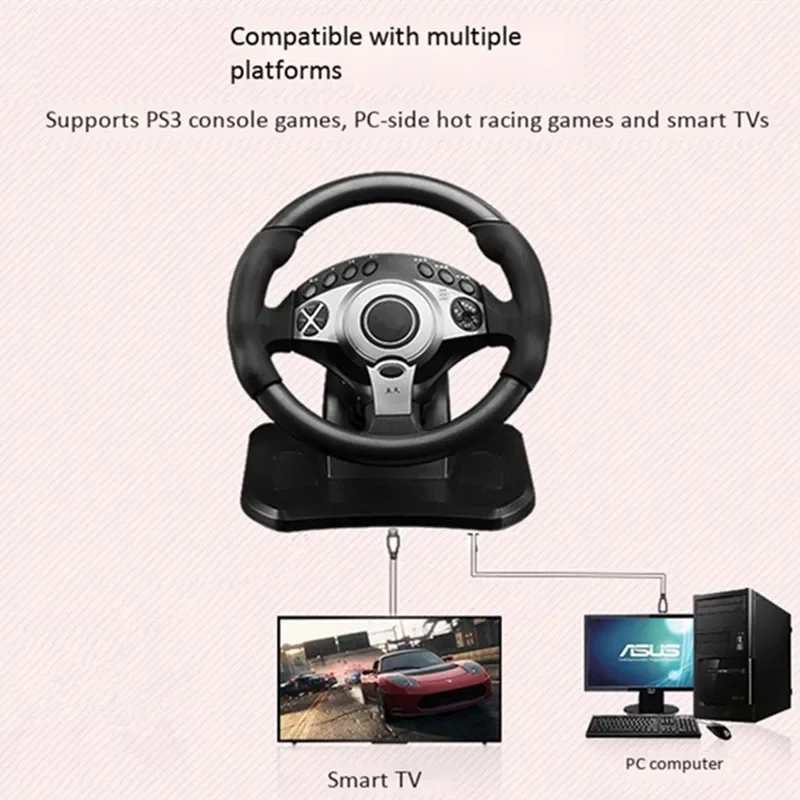 Computer Game Steering wWheel Real 6 Speed Car Driving Learning Simulator Racing Gaming Support Android Smart TV Set Top Box PC