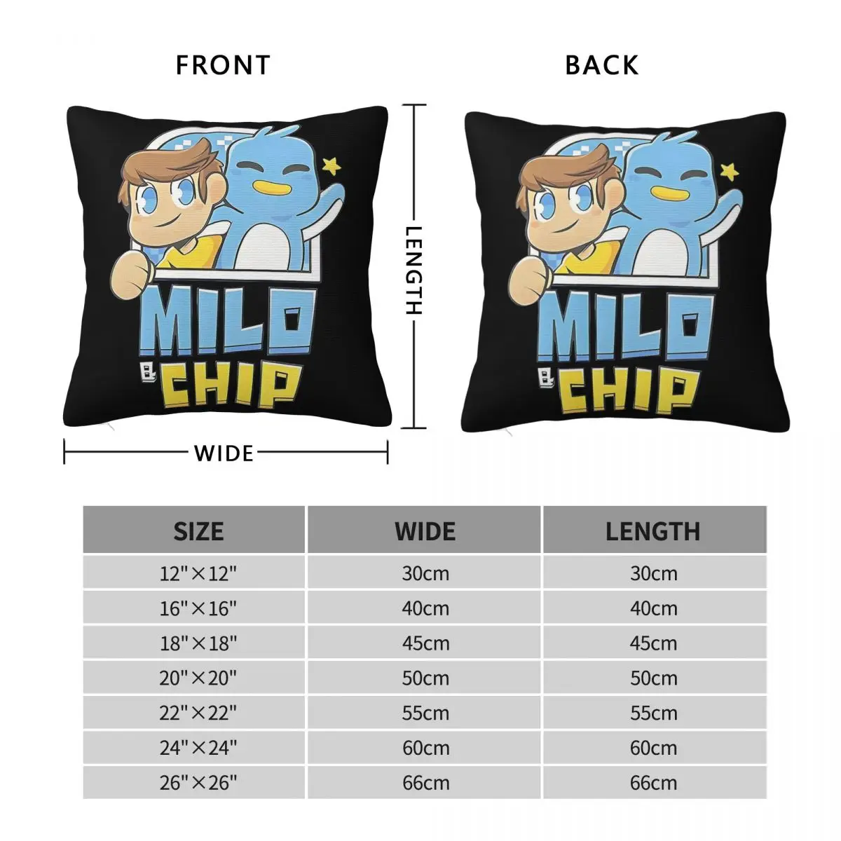 Milo And Chip Pillowcase Polyester Linen Velvet Printed Zip Decorative Pillow Case Home Cushion Cover