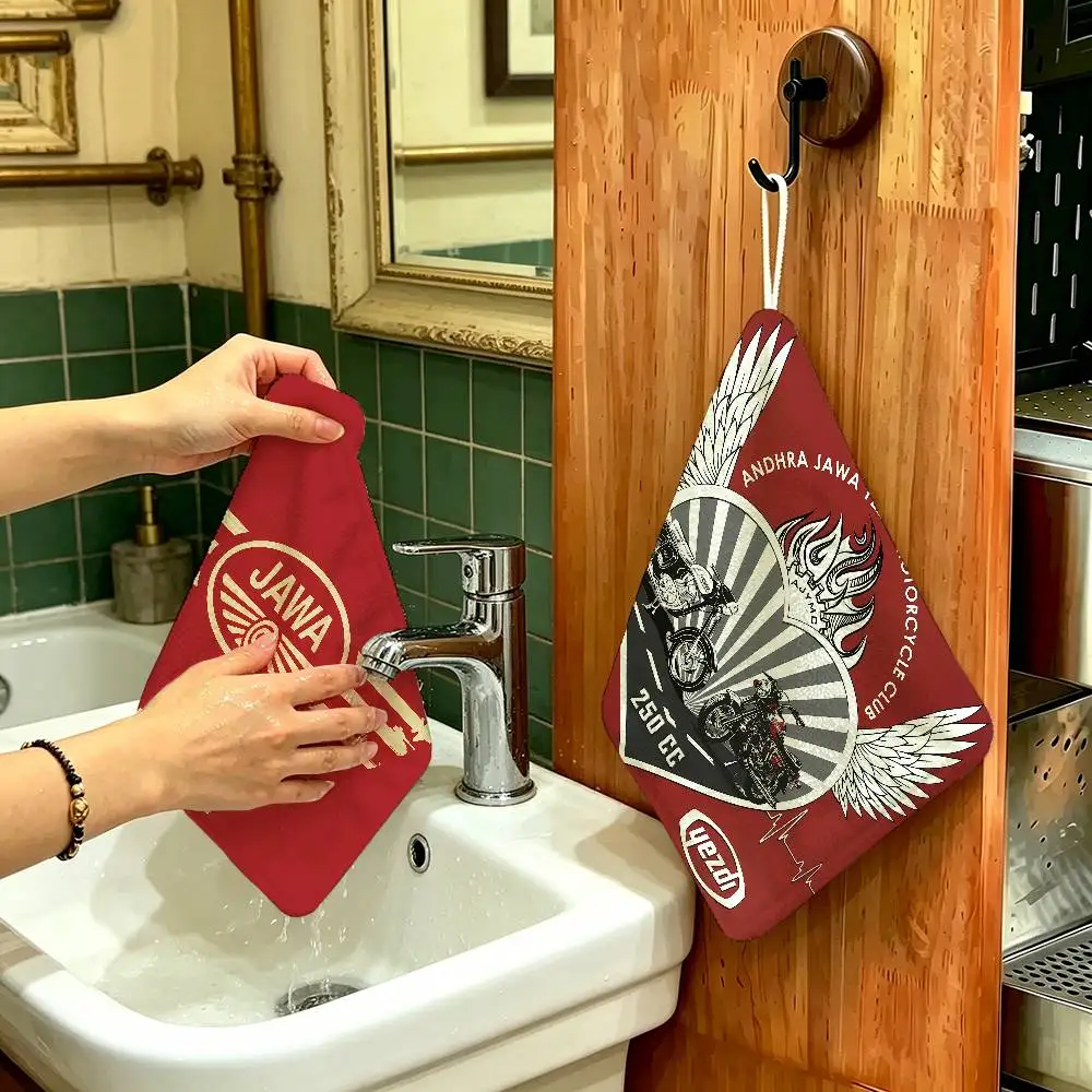 J-JAWAS Logo Polyester Cotton Hand Wiping Towel, Hanging Towel, Quick Dry For Kitchen Bathroom Daily Supplies