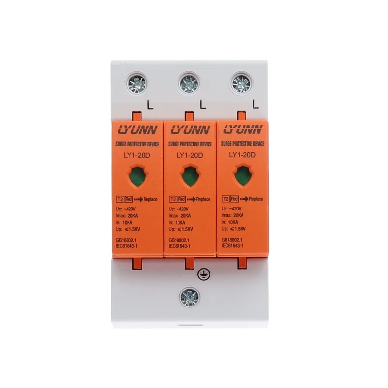 AC SPD 3P 10KA~20KA 420V House Surge Protector Protection Protective Low-voltage Arrester Device