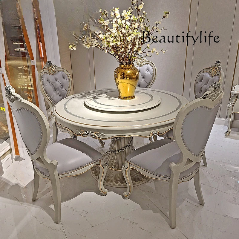 Light luxury large apartment European round table neoclassical villa home fashion designer high-end