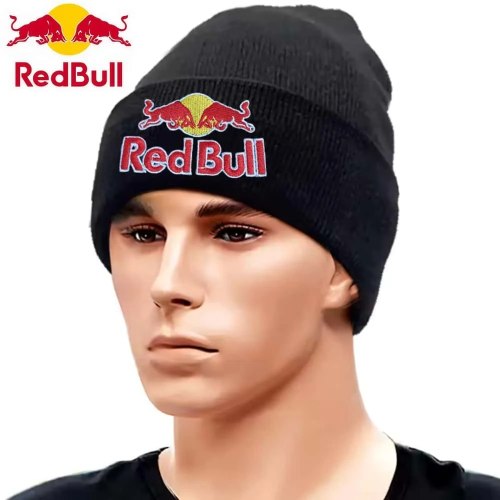 مرونة ممتازة مطرزة ريد بول الخريف والشتاء قبعة ريد بول متماسكة قبعة صغيرة للرجال النساء للجنسين قبعة الشتاء الدافئة