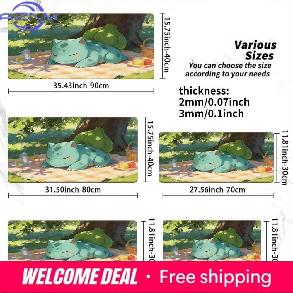 

Bulbasaur Picnic Nap Gaming Desk Mat Non-Slip Washable Mouse Pad