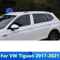 For VW Volkswagen Tiguan 2017 2018 2019 2020 2021 Full Window Sill Frame Cover Trim Decoration Sticker Accessories Car Styling