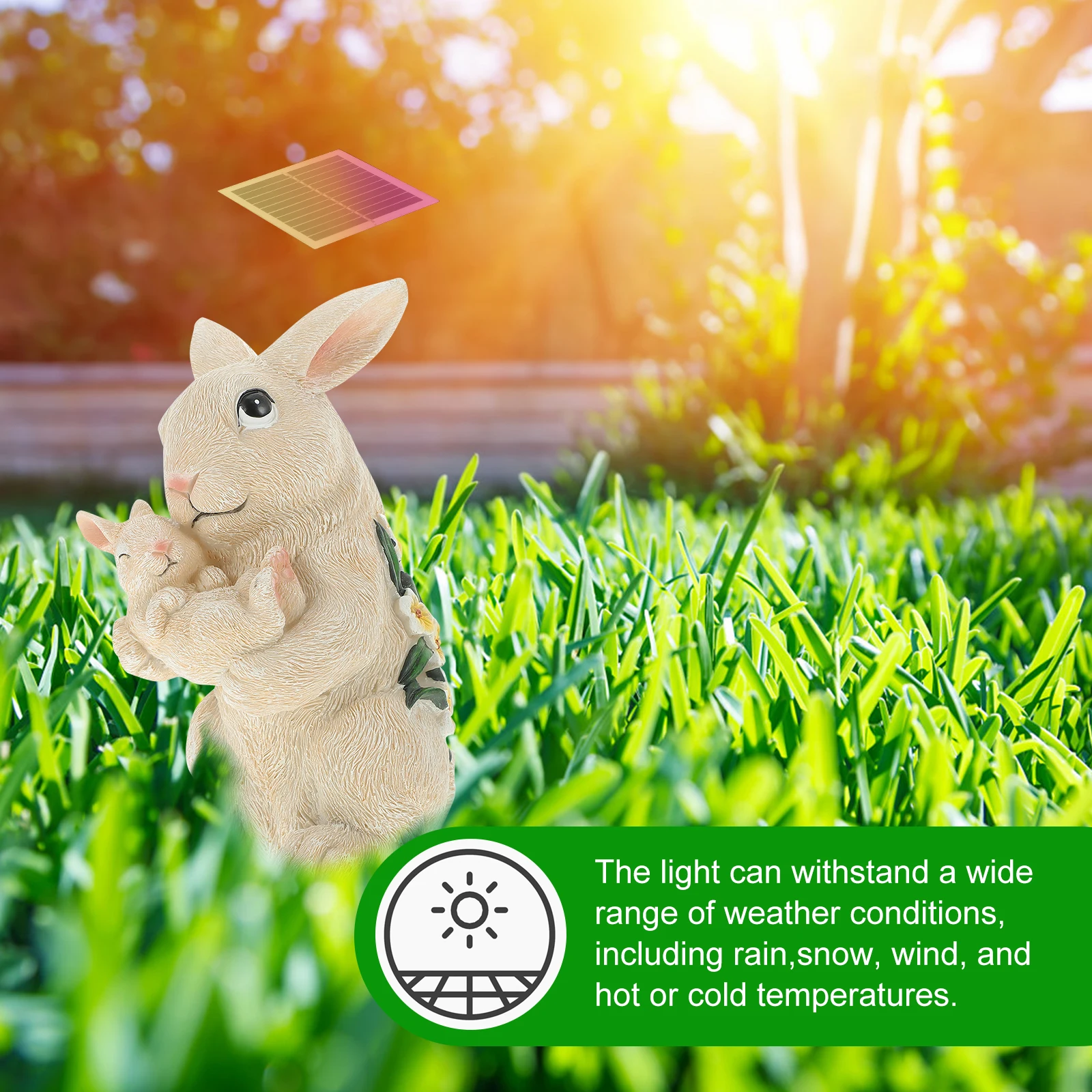 

Rabbit Light Beautiful Bunny Decorations Garden Ornaments Solar Panel Outdoor Yard Light Portable Use Anywhere Solar Lighting